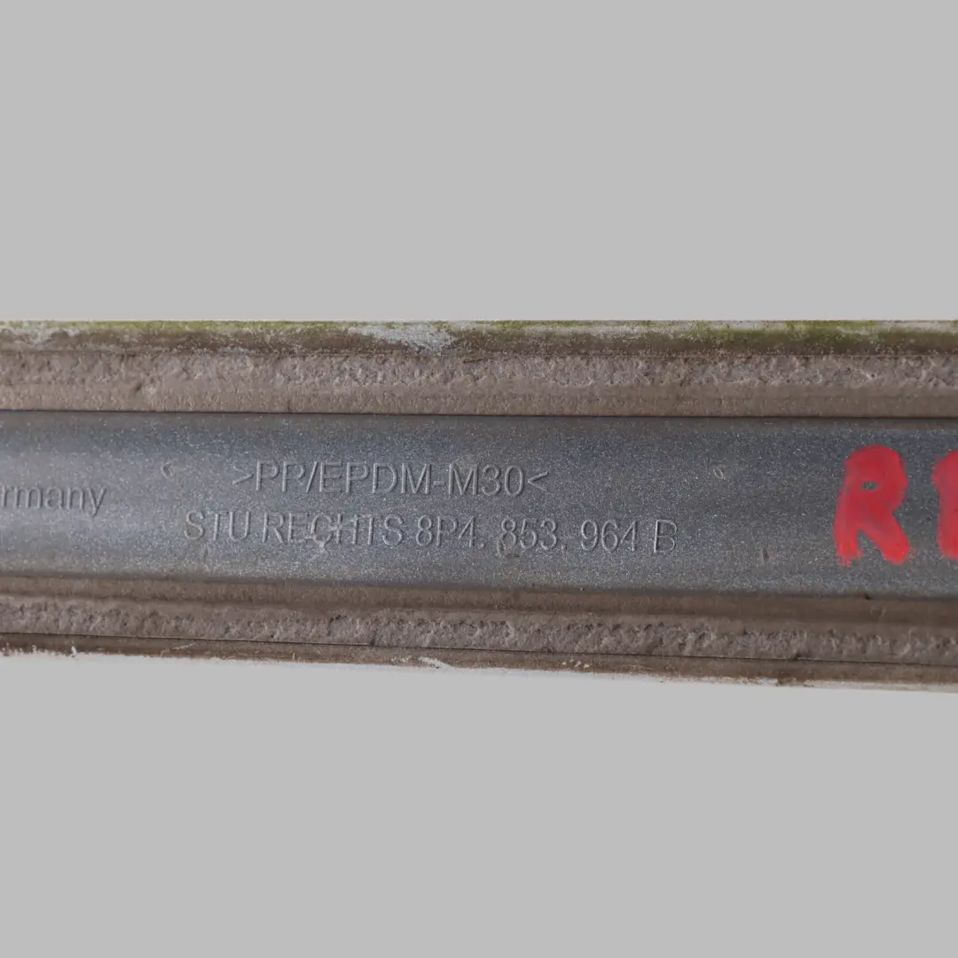 Door Trim Moulding Strip Rear Right O/S Ibis White - Y9C to Audi A3 8P with Part number 8P4853964B Audi A3 8P Door Trim Moulding Strip Rear Right O/S Ibis White - Y9C - SKU 8P4853964B-IWH - Part number 8P4853964B