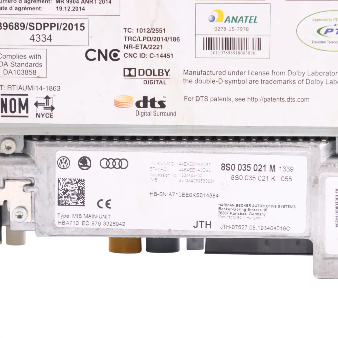 Audi TT FV Navi SD GPS MMI Multimedia Head Unit Module 8S0035021B - SKU 8S0035021M - Part number 8S0035021M