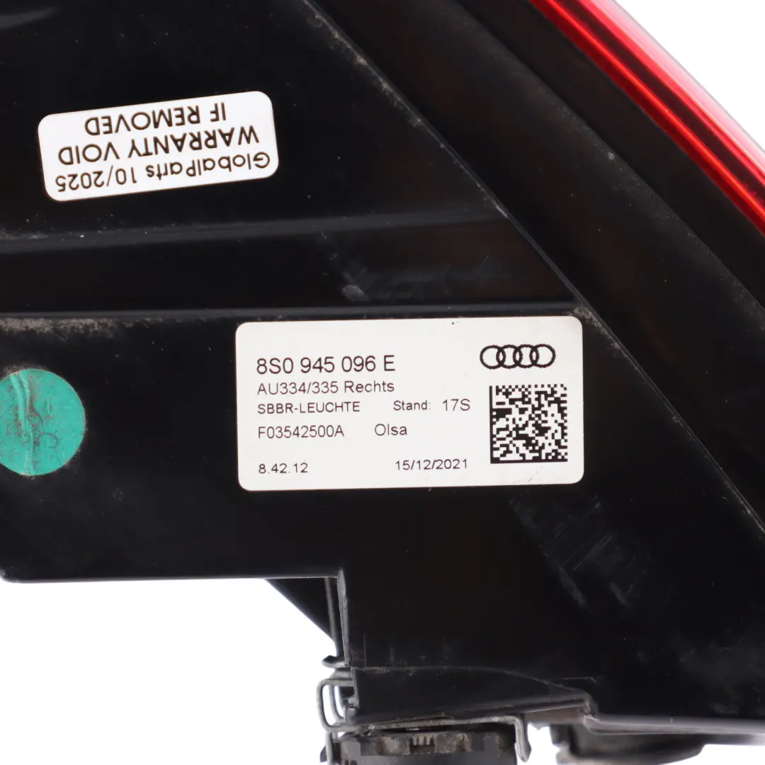 Lamp Tail Light Outer Right O/S to Audi TT FV Rear with Part number 8S0945096E Audi TT FV Rear Lamp Tail Light Outer Right O/S - SKU 8S0945096E - Part number 8S0945096E