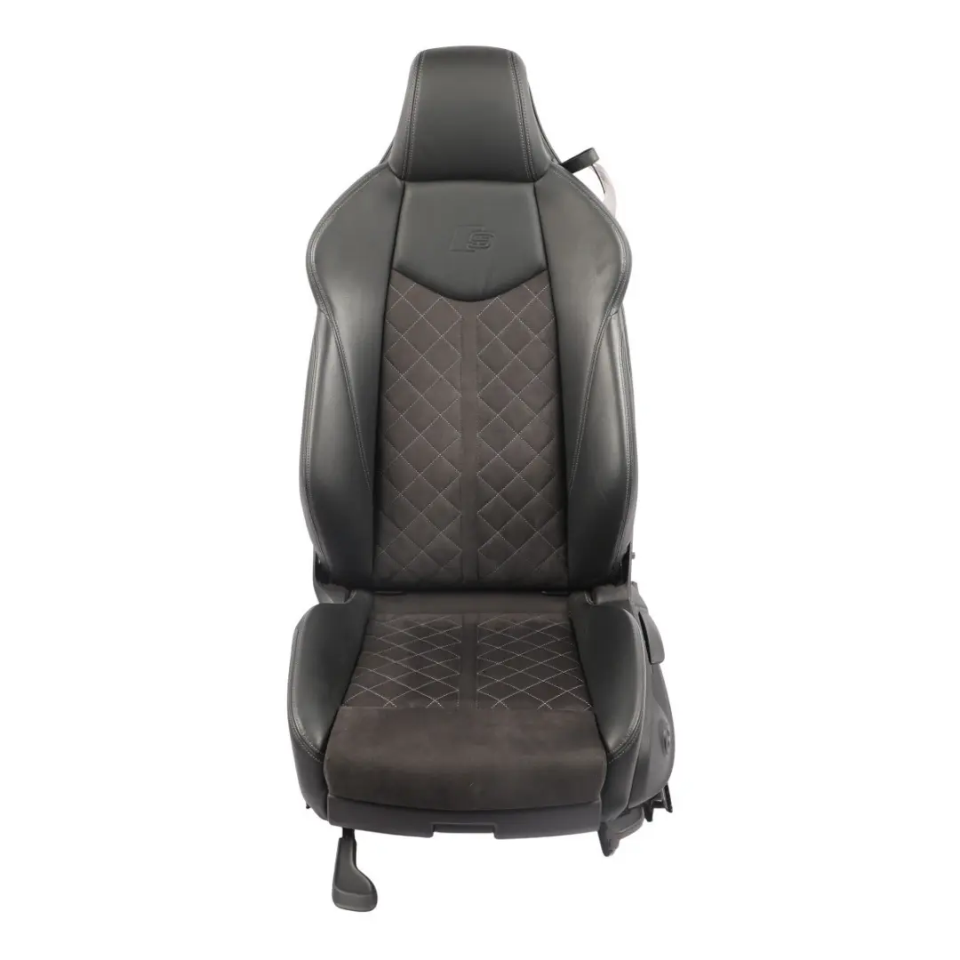 Audi TT FV Coupe Front Seat S-Line Heated Leather Alcantara Black Grey Left N/S - SKU 8S8881805AL - Part number 8S8881805AL