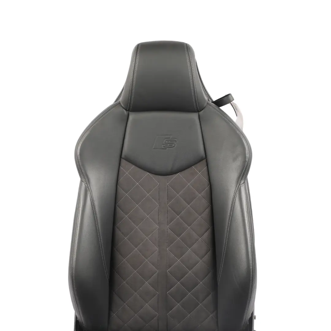Audi TT FV Coupe Front Seat S-Line Heated Leather Alcantara Black Grey Left N/S - SKU 8S8881805AL - Part number 8S8881805AL