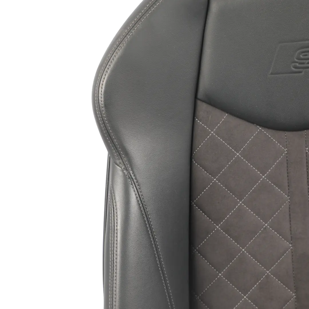 Front Seat S-Line Heated Leather Alcantara Black Grey Left N/S to Audi TT FV Coupe with Part number 8S8881805AL Audi TT FV Coupe Front Seat S-Line Heated Leather Alcantara Black Grey Left N/S - SKU 8S8881805AL - Part number 8S8881805AL