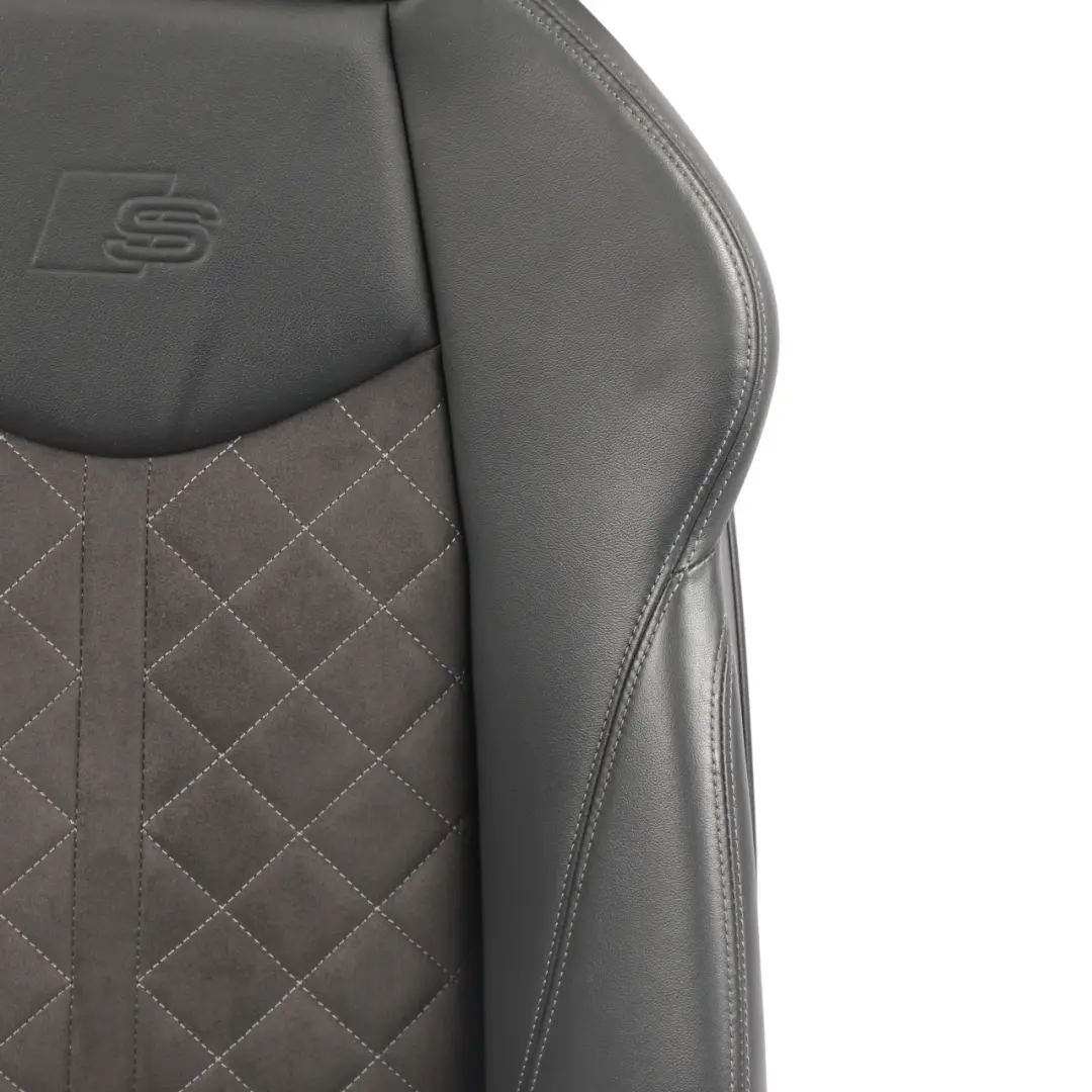 Audi TT FV Coupe Front Seat S-Line Heated Leather Alcantara Black Grey Left N/S - SKU 8S8881805AL - Part number 8S8881805AL