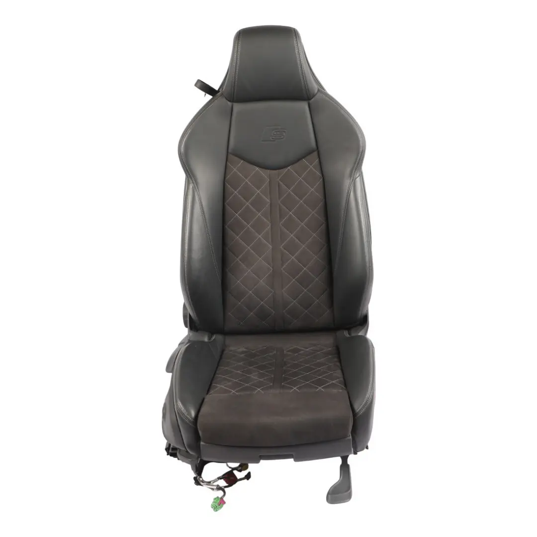 Audi TT FV Coupe Front Seat S-Line Heated Leather Alcantara Black Grey Right O/S - SKU 8S8881806AL - Part number 8S8881806AL