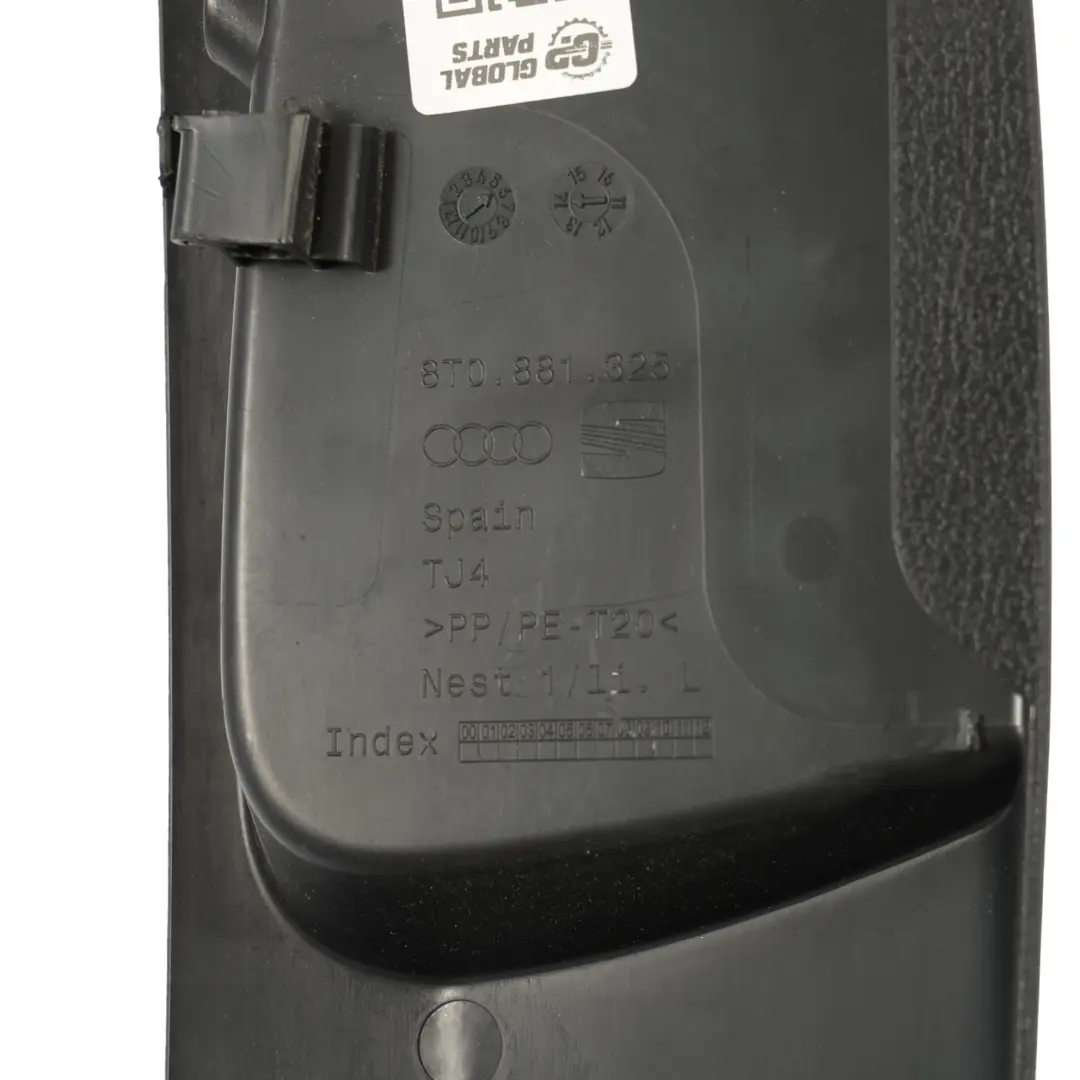 5F Mk3 Asiento Panel Exterior Negro Delantero Izquierdo para Seat Leon con número de pieza 8T0881325 Seat Leon 5F Mk3 Asiento Panel Exterior Negro Delantero Izquierdo - SKU 8T0881325 - Número de pieza 8T0881325