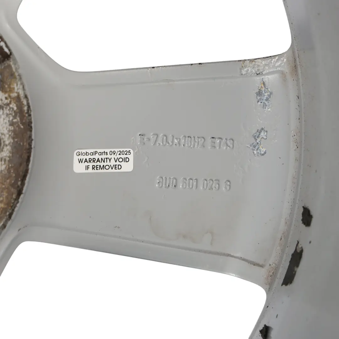 Audi Q3 8U Silver Wheel Alloy Rim 18" 7J ET:43 Star Spoke - SKU 8U0601025G-3 - Part number 8U0601025G