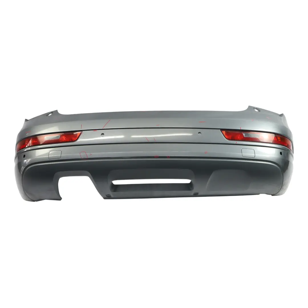 Bumper Covering Trim Panel Monsoon Grey Metallic - X7R to Audi Q3 8U Rear with Part number 8U0807067F Audi Q3 8U Rear Bumper Covering Trim Panel Monsoon Grey Metallic - X7R - SKU 8U0807067F-MOG - Part number 8U0807067F