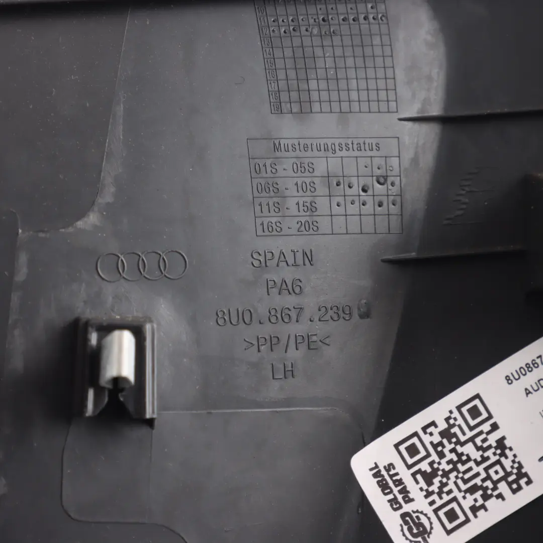Audi Q3 8U Garniture Intérieure Montant B Inférieur Gauche - SKU 8U0867239 - Numéro de pièce 8U0867239