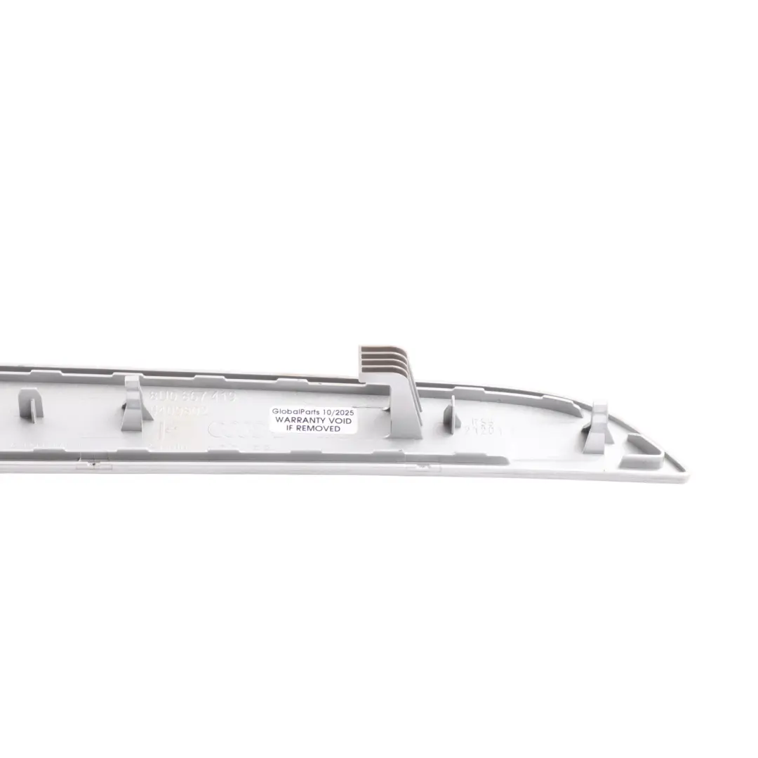 Moldura Panel Puerta Trasera Aluminio Cepillado Izquierda para Audi Q3 8U con número de pieza 8U0867419 Audi Q3 8U Moldura Panel Puerta Trasera Aluminio Cepillado Izquierda - SKU 8U0867419 - Número de pieza 8U0867419