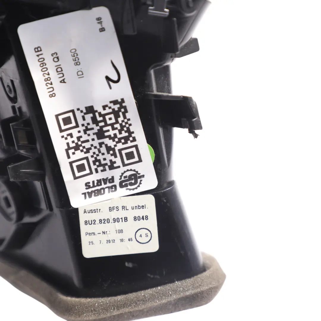 Fresh Air Vent Left N/S Dashboard Dash Trim Panel Black to Audi Q3 8U with Part number 8U2820901B Audi Q3 8U Fresh Air Vent Left N/S Dashboard Dash Trim Panel Black - SKU RHD-8U2820901B - Part number 8U2820901B