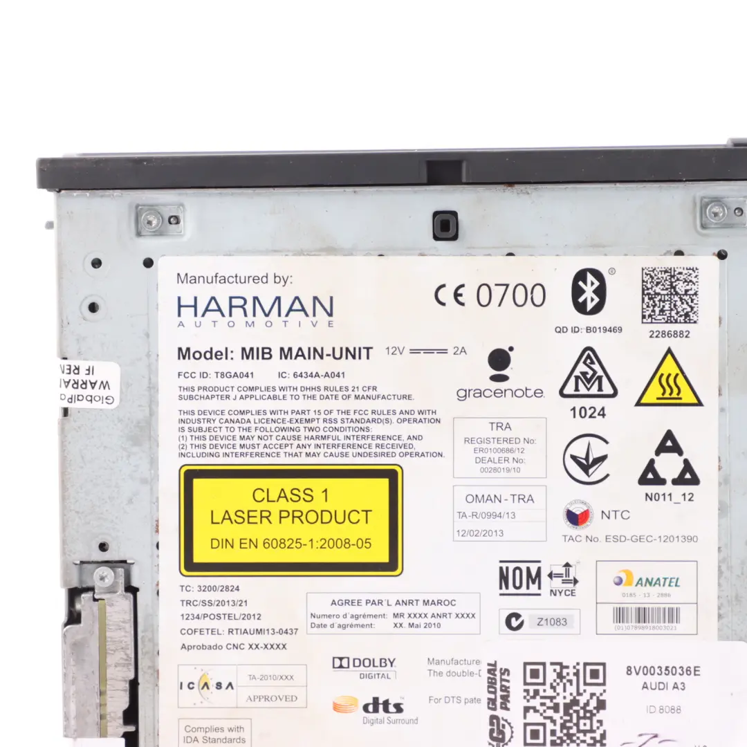 Audi A3 8V MMI Multimedia Interface Unit Module Control ECU - SKU 8V0035036E - Part number 8V0035036E