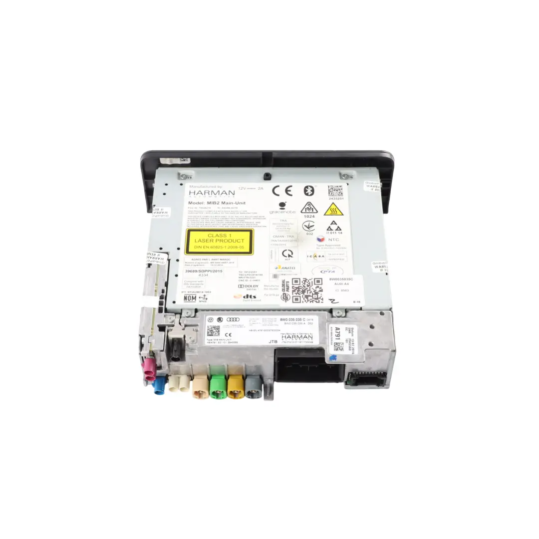 Multimedia Stereo Sat Nav SD CD Player Radio Head Unit per Audi A4 B9 con numero di parte 8W0035035C Audi A4 B9 Multimedia Stereo Sat Nav SD CD Player Radio Head Unit - SKU 8W0035035C - Numero di parte 8W0035035C