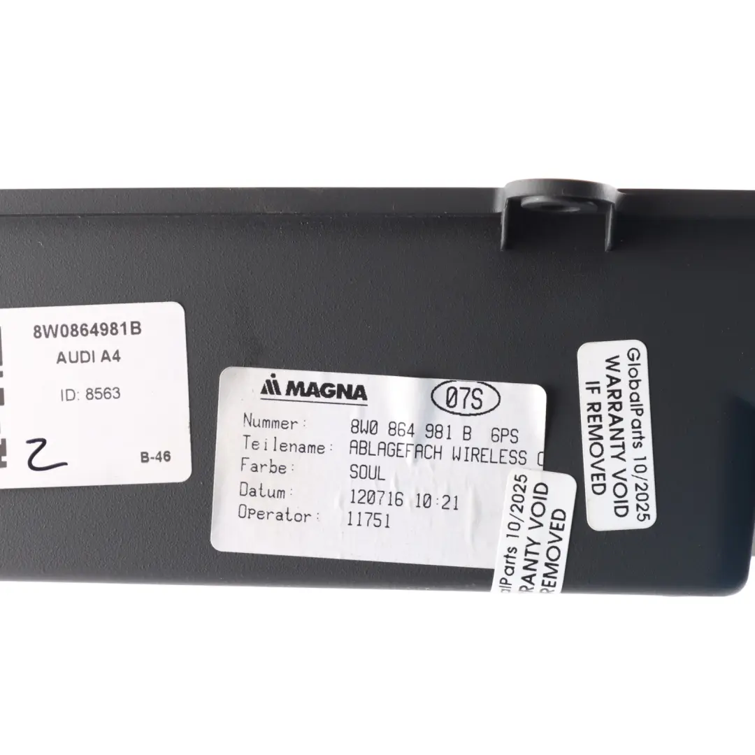 Centre Console Storage Tray Stowage Compartment Box to Audi A4 B9 with Part number 8W0864981B Audi A4 B9 Centre Console Storage Tray Stowage Compartment Box - SKU 8W0864981B - Part number 8W0864981B