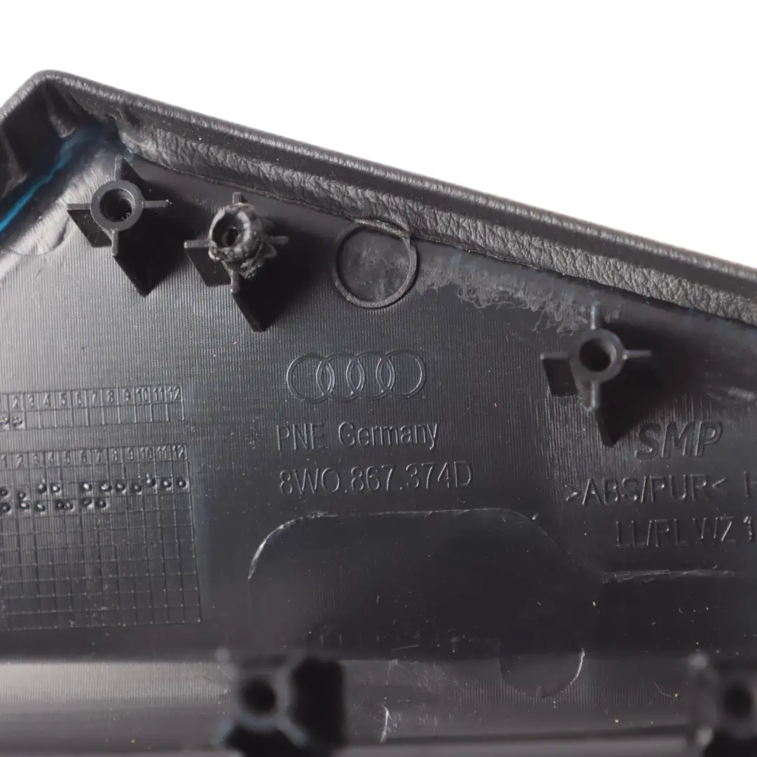 Door Armrest Trim Cover Panel Rear Right O/S D to Audi A4 B9 A5 F5 with Part number 8W0867374D Audi A4 B9 A5 F5 Door Armrest Trim Cover Panel Rear Right O/S D - SKU 8W0867374 - Part number 8W0867374D