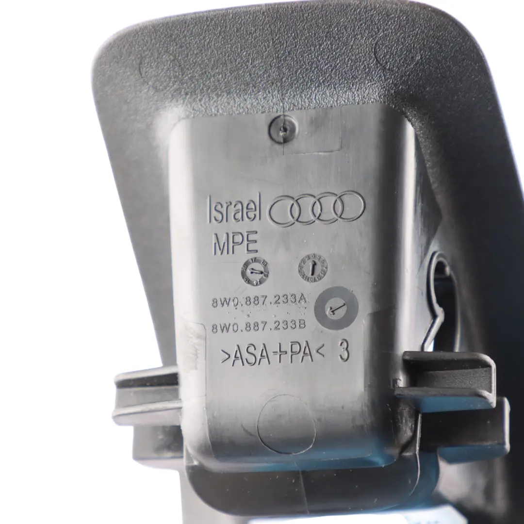 Bench Isofix Cover Guide Bracket Trim Black SET X4 to Audi A4 B9 Rear with Part number 8W0887233A Audi A4 B9 Rear Bench Isofix Cover Guide Bracket Trim Black SET X4 - SKU 8W0887233A - Part number 8W0887233A