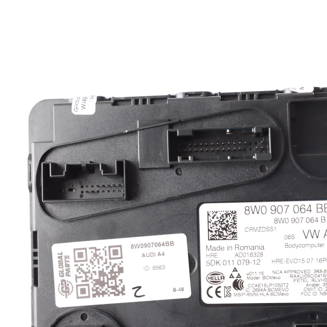 Body Comfort Module Onboard Control Unit ECU to Audi A4 B9 BCM with Part number 8W0907064BB Audi A4 B9 BCM Body Comfort Module Onboard Control Unit ECU - SKU 8W0907064BB - Part number 8W0907064BB