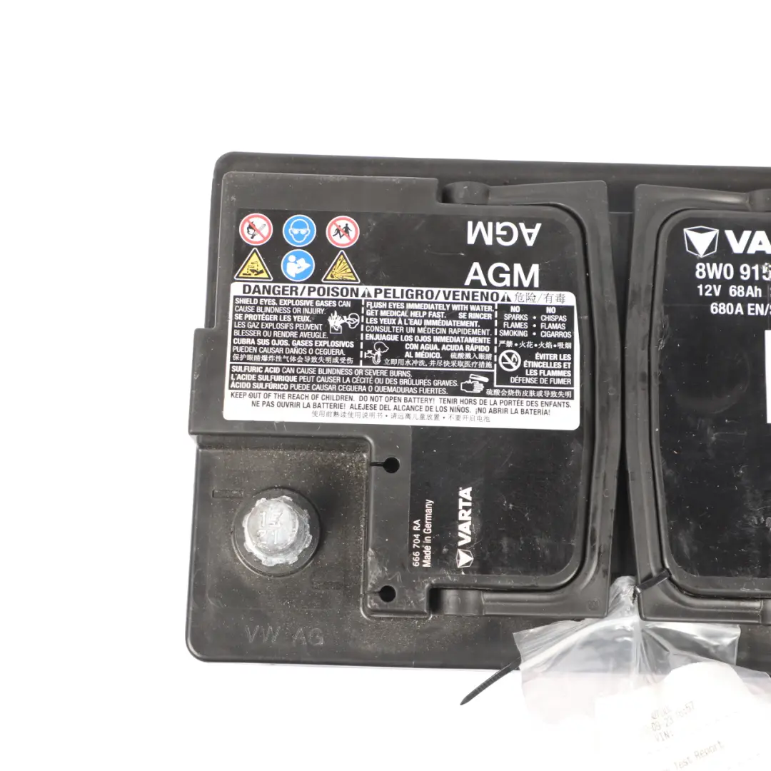 Volkswagen Audi Varta Car Battery Accumulator AGM 12V 68Ah 680A 12V - SKU 8W0915105A - Part number 8W0915105A