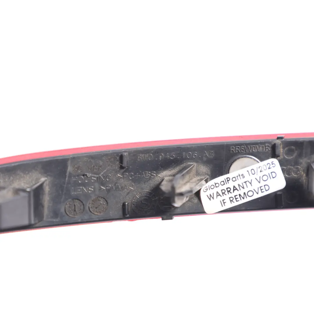 Bumper Lower Light Reflector Right Outer N/S to Audi A4 B9 A5 F5 Rear with Part number 8W0945106AB Audi A4 B9 A5 F5 Rear Bumper Lower Light Reflector Right Outer N/S - SKU 8W0945106AB - Part number 8W0945106AB