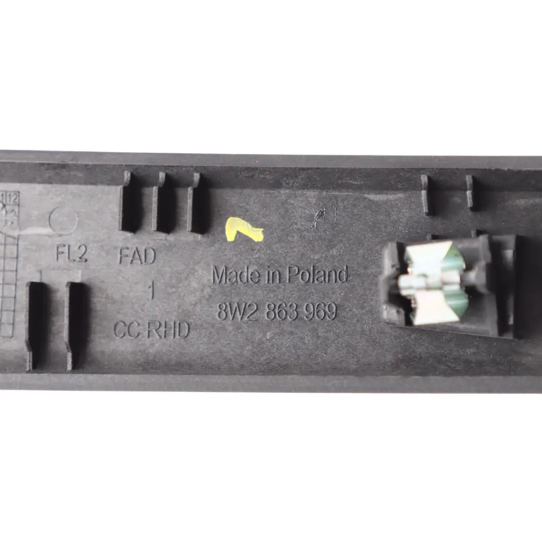 Centre Console Cover Frame Strip Ashtray Brushed Silver to Audi A4 B9 with Part number 8W2863969E Audi A4 B9 Centre Console Cover Frame Strip Ashtray Brushed Silver - SKU RHD-8W2863969E - Part number 8W2863969E