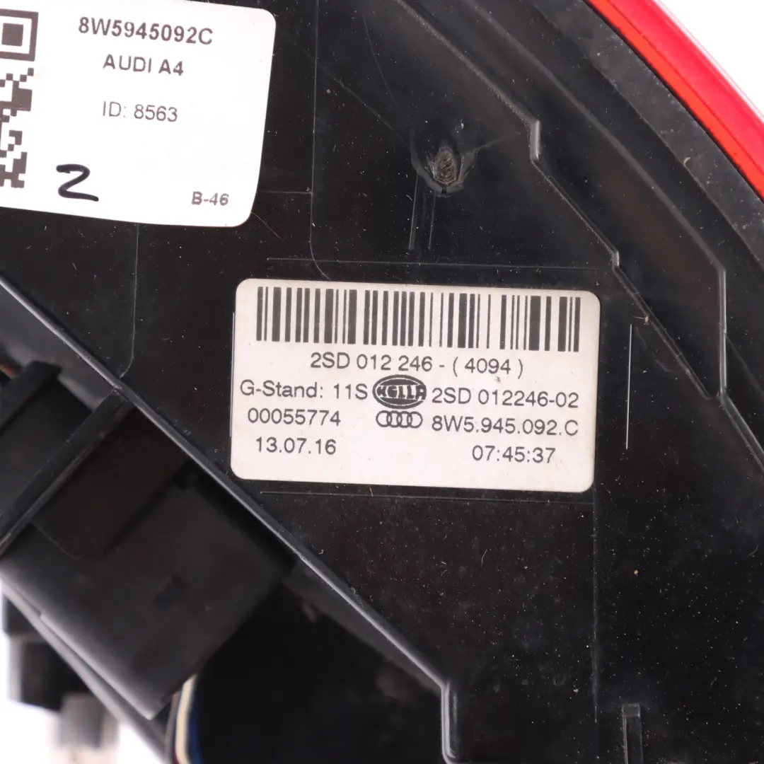 Audi A4 B9 Tail Light LED Lamp Side Panel Rear Right O/S Taillight - SKU 8W5945092C - Part number 8W5945092C