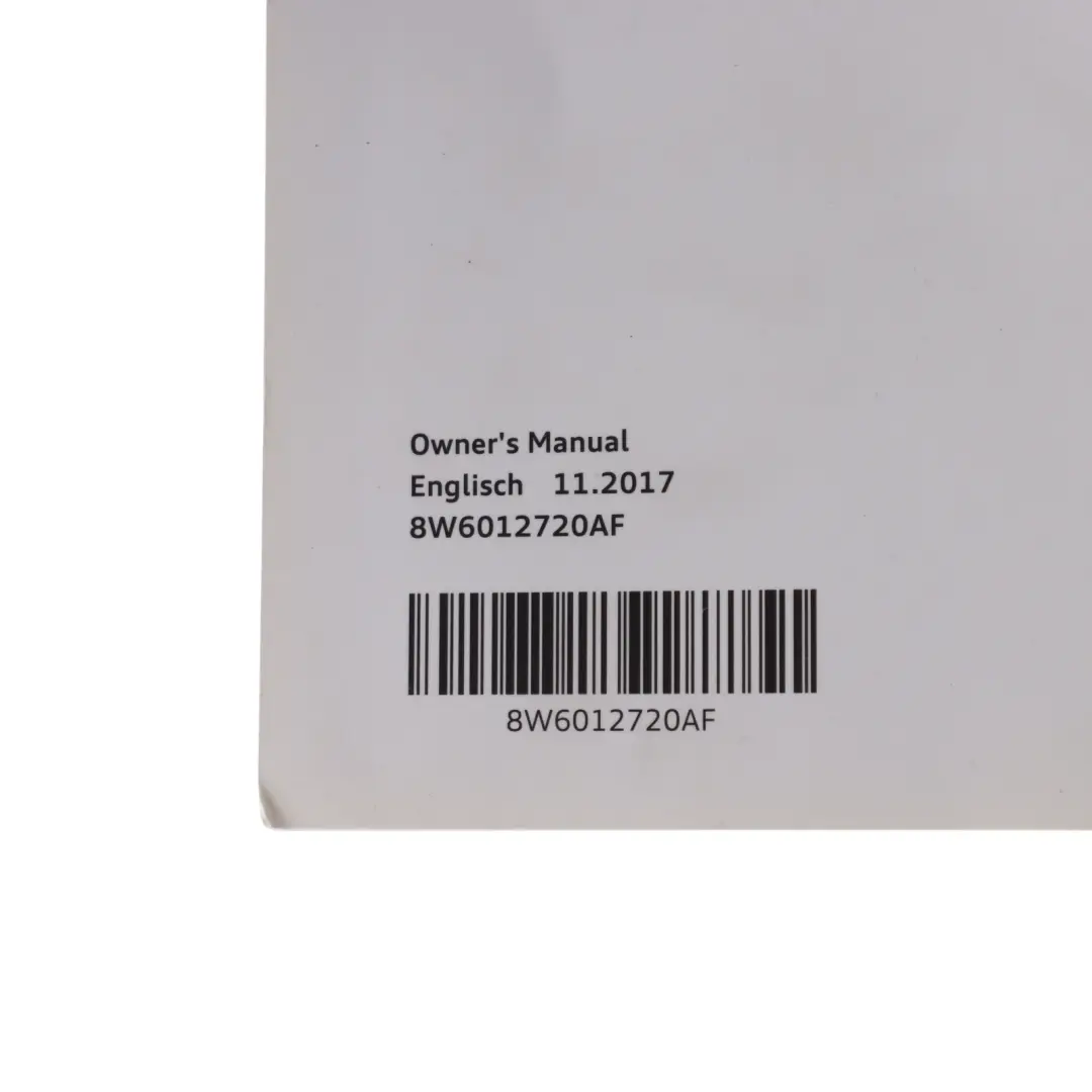 Audi A5 F5 Owner's Handbook Manual Booklet Case - SKU 8W6012720AF - Part number 8W6012720AF