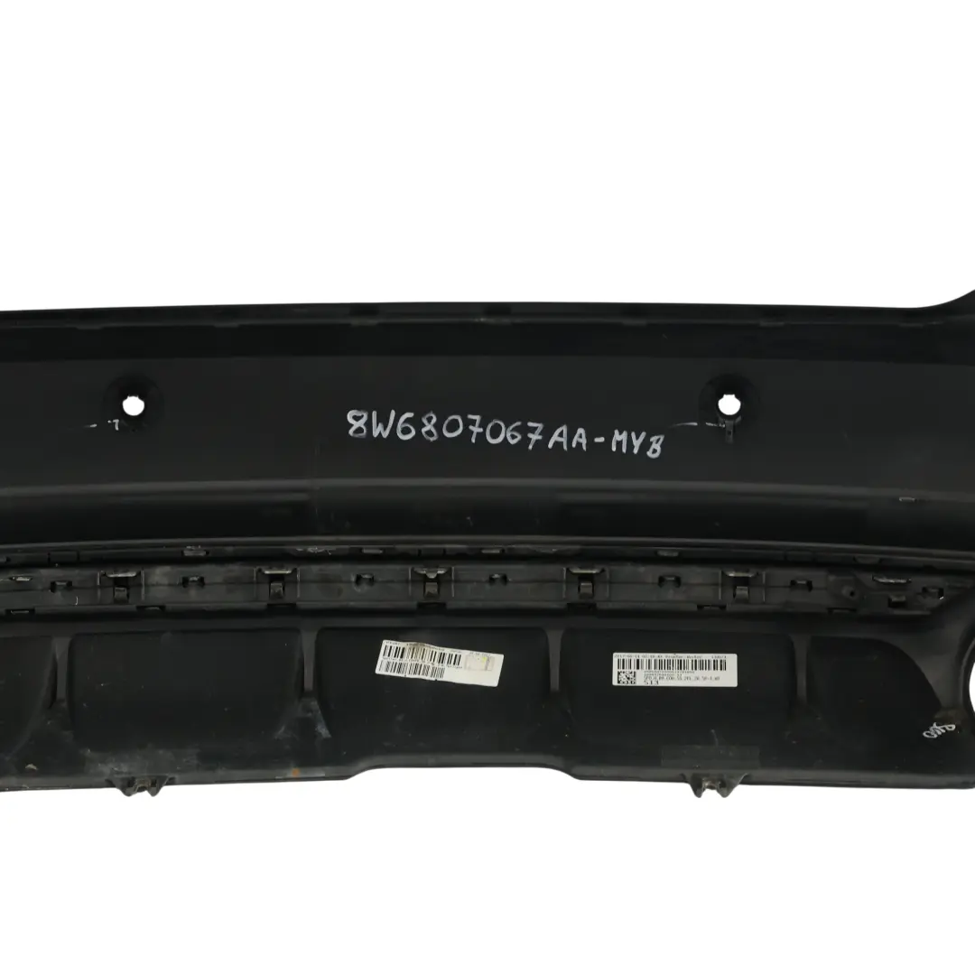 Bumper Rear Trim Panel S-Line Mythical Black Metallic - Y9T to Audi A5 F5 with Part number 8W6807067AA Audi A5 F5 Bumper Rear Trim Panel S-Line Mythical Black Metallic - Y9T - SKU 8W6807067AA-MYB - Part number 8W6807067AA
