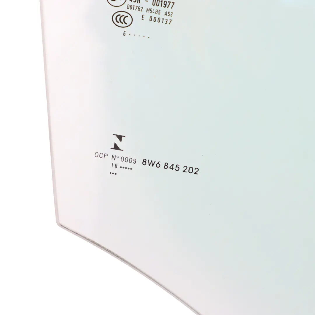 Audi A5 F5 Coupe Sportback Door Window Glass Front Right O/S Side AS2 - SKU 8W6845202 - Part number 8W6845202