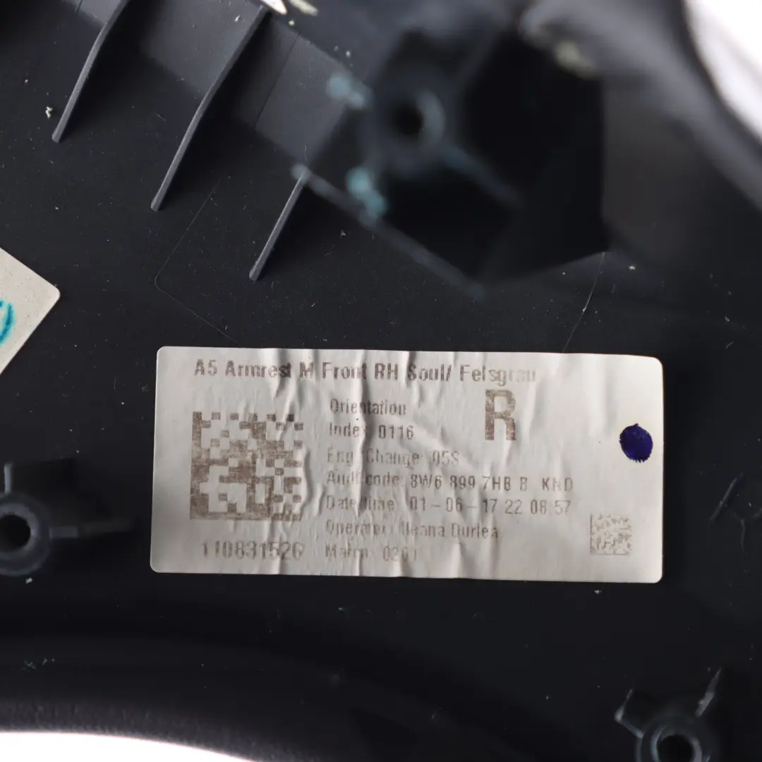 Front Door Card Grab Handle Leather Black Right O/S to Audi A5 F5 Coupe with Part number 8W6867174A Audi A5 F5 Coupe Front Door Card Grab Handle Leather Black Right O/S - SKU 8W6867174A - Part number 8W6867174A