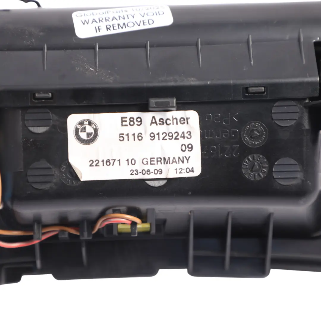 Console Centrale Coperchio Portacenere Argento per BMW Z4 E89 con numero di parte 9129243 BMW Z4 E89 Console Centrale Coperchio Portacenere Argento - SKU 9129243 - Numero di parte 9129243