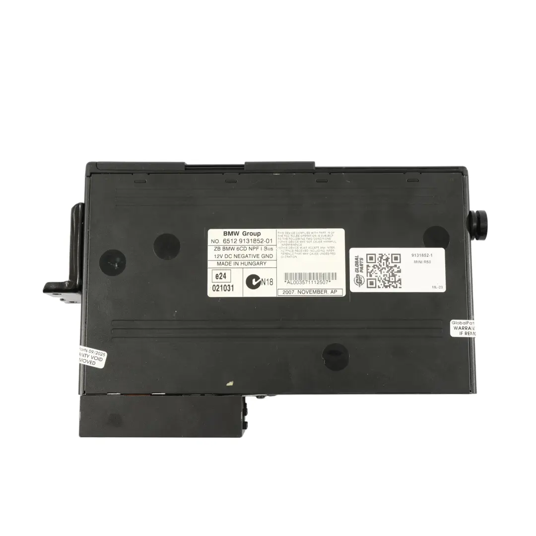 Płytowa Zmieniarka CD Bez Magazynka do BMW E46 E53 Mini R50 R53 6 o numerze 9131852 BMW E46 E53 Mini R50 R53 6 Płytowa Zmieniarka CD Bez Magazynka - SKU 9131852-1 - Numer Części 9131852