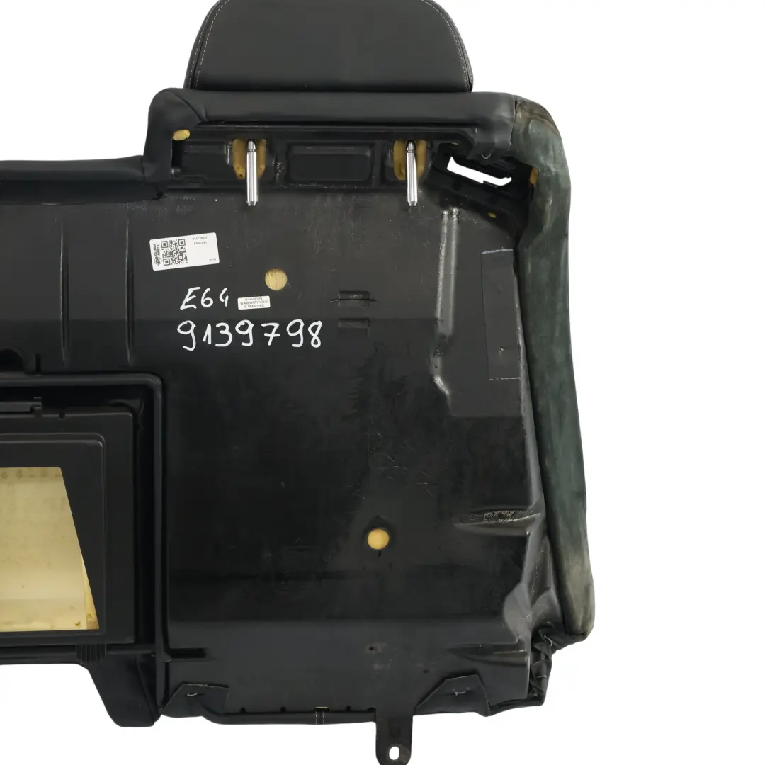 BMW E63 E64 Asiento Trasero Respaldo Cubierta Negro Cuero Dakota - SKU 9137385-3 - Número de pieza 9137385