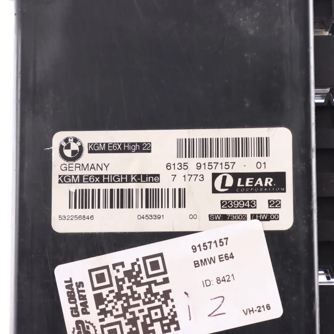 Module De Commande De Passerelle ECU pour BMW E60 E61 E63 E64 à propos du numéro de pièce 9157157 BMW E60 E61 E63 E64 Module De Commande De Passerelle ECU - SKU 9157157 - Numéro de pièce 9157157