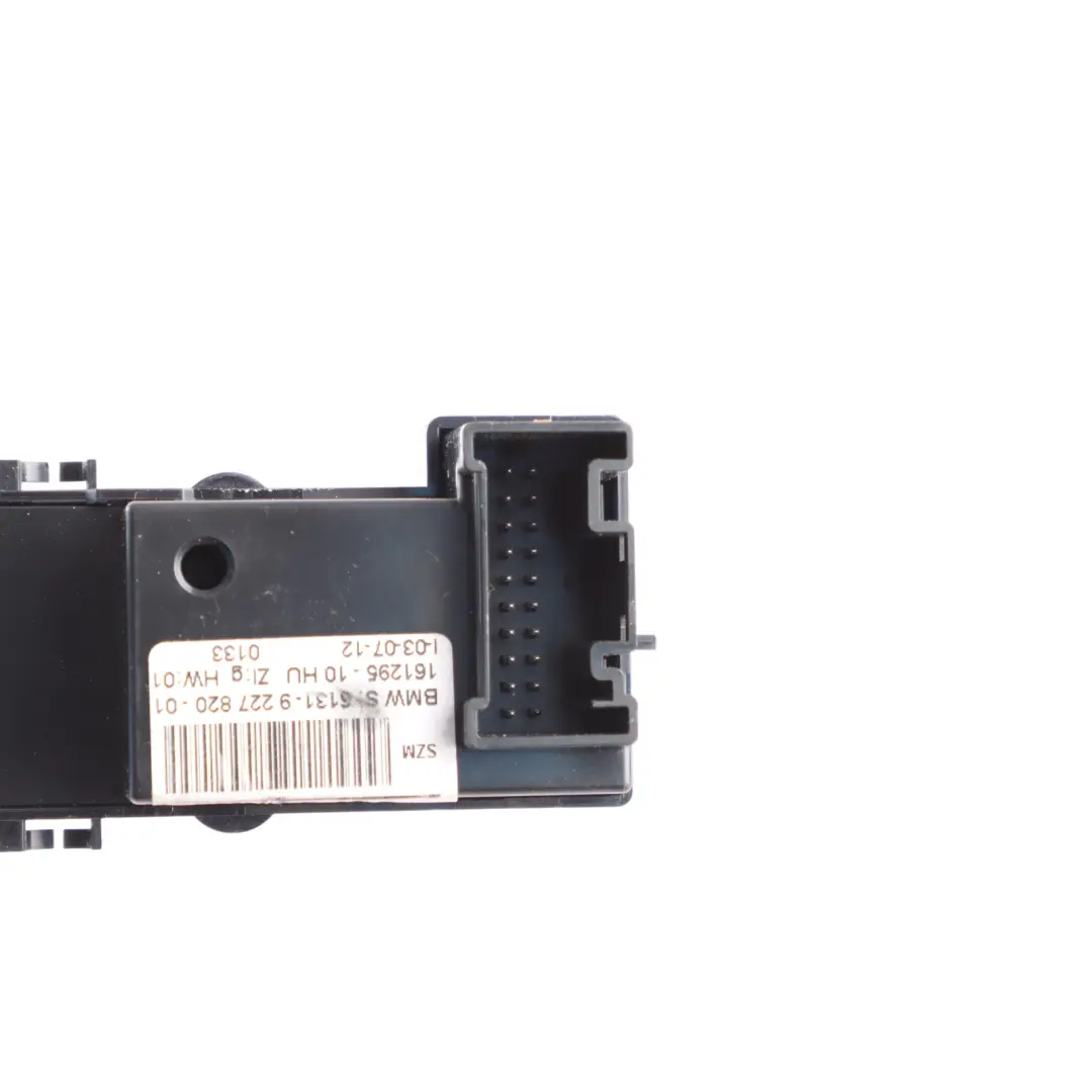 Panel Interruptor Consola Central Start Stop Techo Asientos para BMW Z4 E89 con número de pieza 9227820 BMW Z4 E89 Panel Interruptor Consola Central Start Stop Techo Asientos - SKU 9227820-1 - Número de pieza 9227820