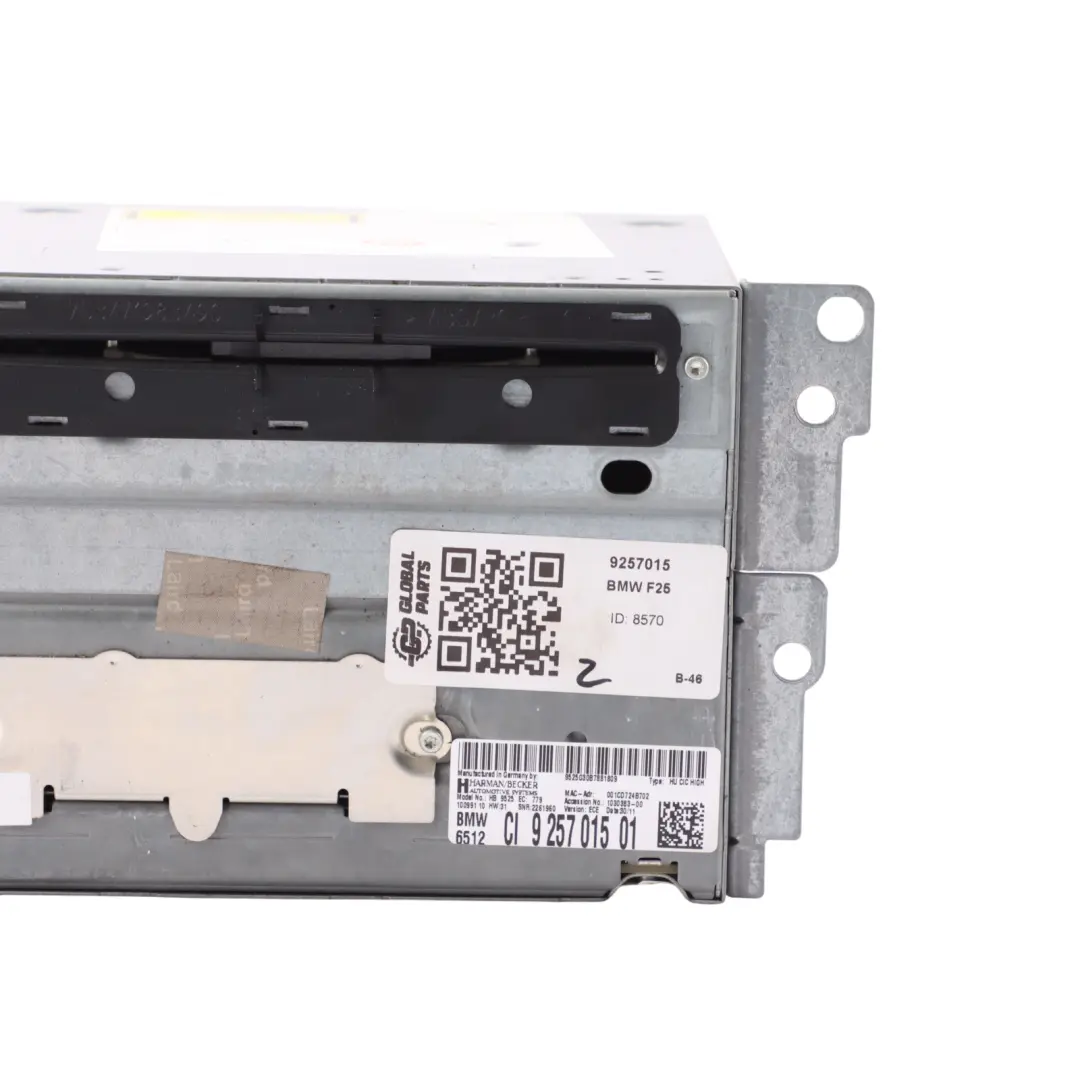 CIC Sat Nav Professional Infotainment Radio Player Head Unit to BMW F07 F25 with Part number 9257015 BMW F07 F25 CIC Sat Nav Professional Infotainment Radio Player Head Unit - SKU 9257015 - Part number 9257015