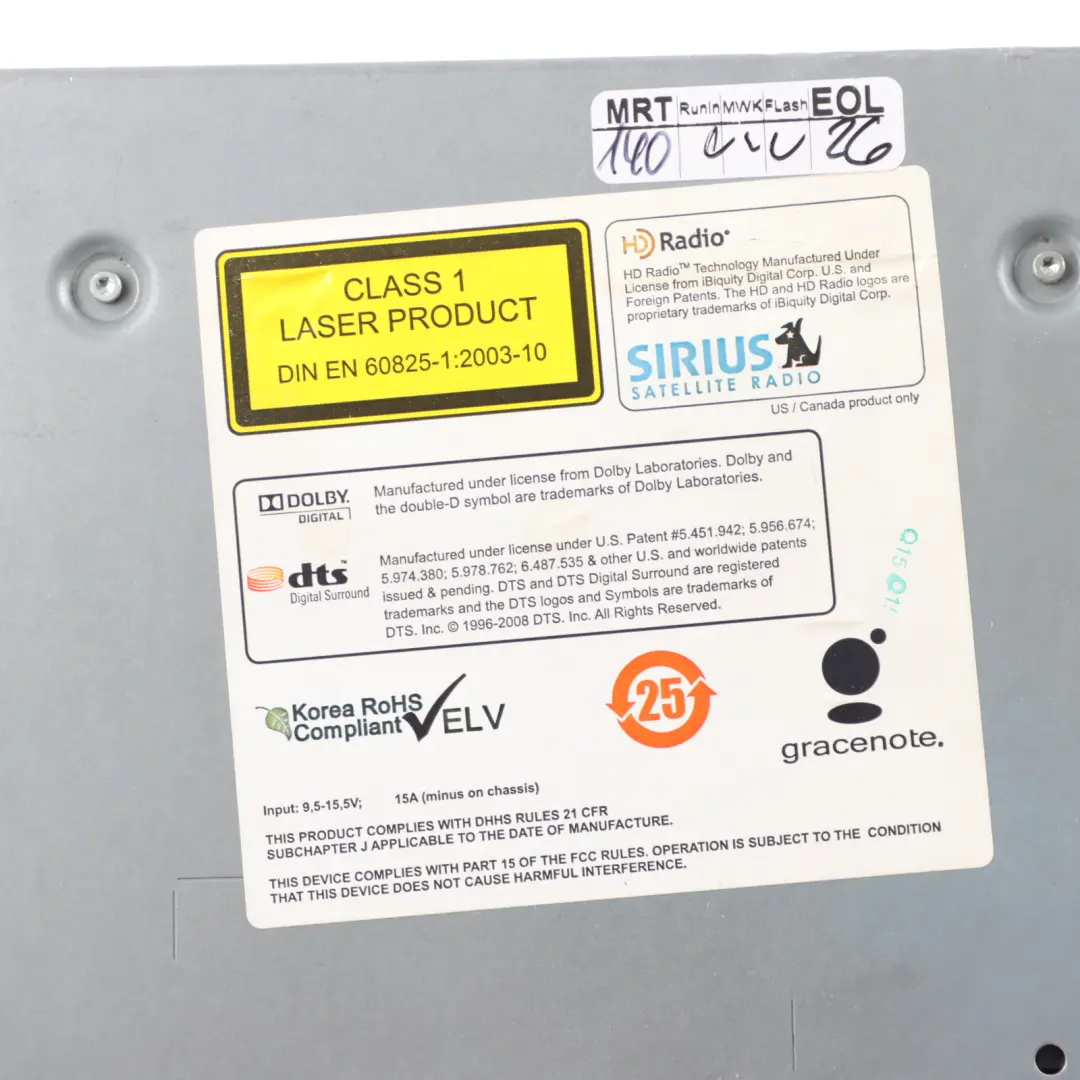 CIC Sat Nav Professional Infotainment Radio Player Head Unit to BMW F07 F25 with Part number 9257015 BMW F07 F25 CIC Sat Nav Professional Infotainment Radio Player Head Unit - SKU 9257015 - Part number 9257015