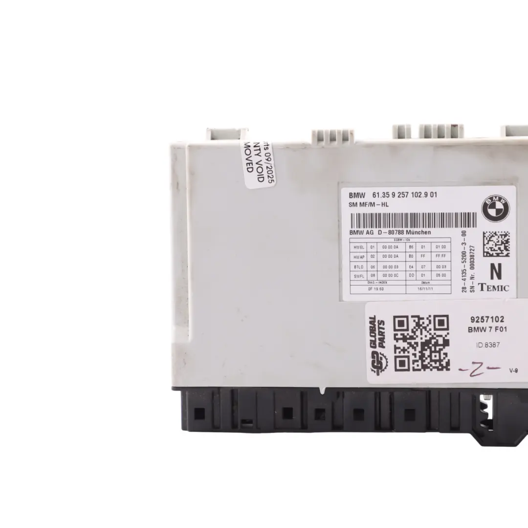 BMW F01 F02 F03 F04 Front Seat Control Unit Module Memory - SKU 9257102 - Part number 9257102