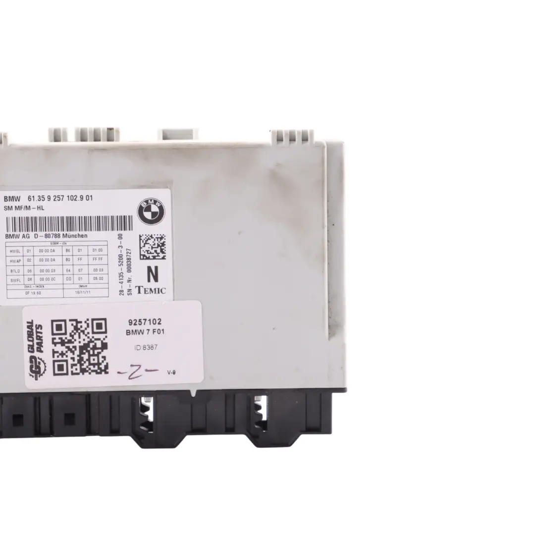 Moduł Sterownik Pamięci Fotela Przedniego do BMW F01 F02 F03 F04 o numerze 9257102 BMW F01 F02 F03 F04 Moduł Sterownik Pamięci Fotela Przedniego - SKU 9257102 - Numer Części 9257102