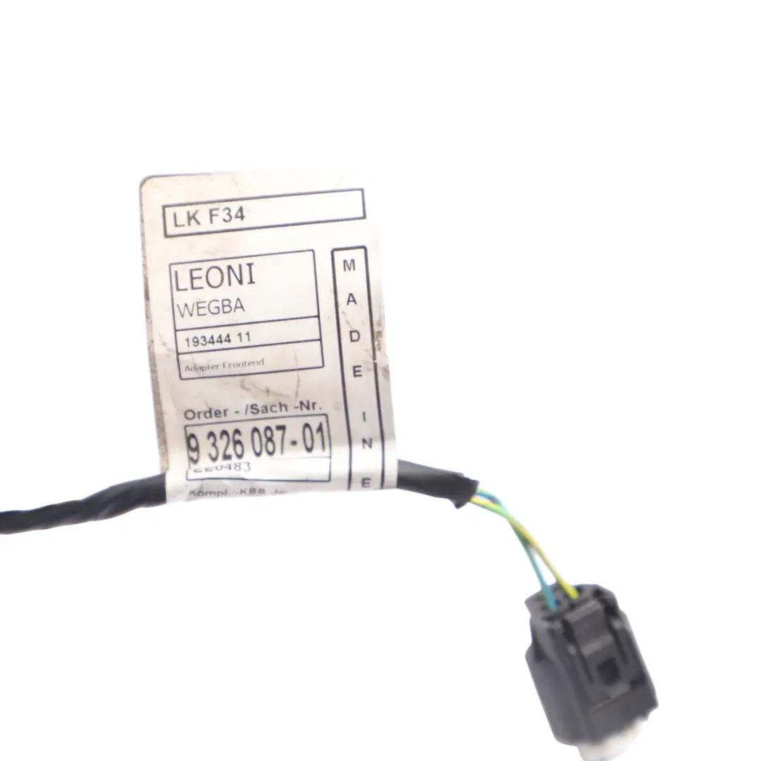 Adapter Cable Wiring Loom Harness Adapter Lead Front End to BMW F34 GT with Part number 9326087 BMW F34 GT Adapter Cable Wiring Loom Harness Adapter Lead Front End - SKU 9326087 - Part number 9326087