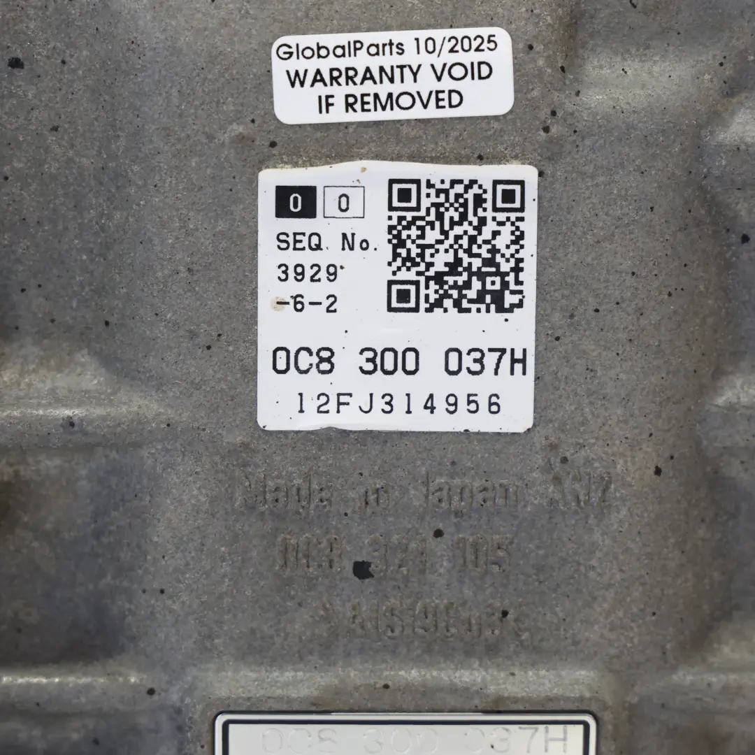 Gearbox NAD 8 Speed 0C8300037H WARRANTY to Porsche Cayenne 92A 3.0 TDI Automatic with Part number 95830001113 Porsche Cayenne 92A 3.0 TDI Automatic Gearbox NAD 8 Speed 0C8300037H WARRANTY - SKU 95830001113 - Part number 95830001113