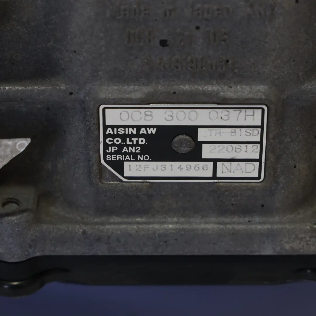 Gearbox NAD 8 Speed 0C8300037H WARRANTY to Porsche Cayenne 92A 3.0 TDI Automatic with Part number 95830001113 Porsche Cayenne 92A 3.0 TDI Automatic Gearbox NAD 8 Speed 0C8300037H WARRANTY - SKU 95830001113 - Part number 95830001113