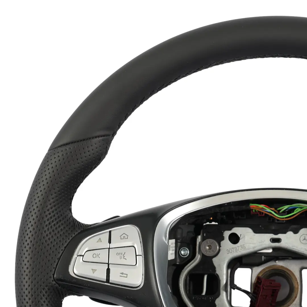 Mercedes W205 C253 Lenkrad NEU Schwarzes Leder Multifunktions Schaltwippe - SKU A0004600507-3 - Teilenummer A0004600507