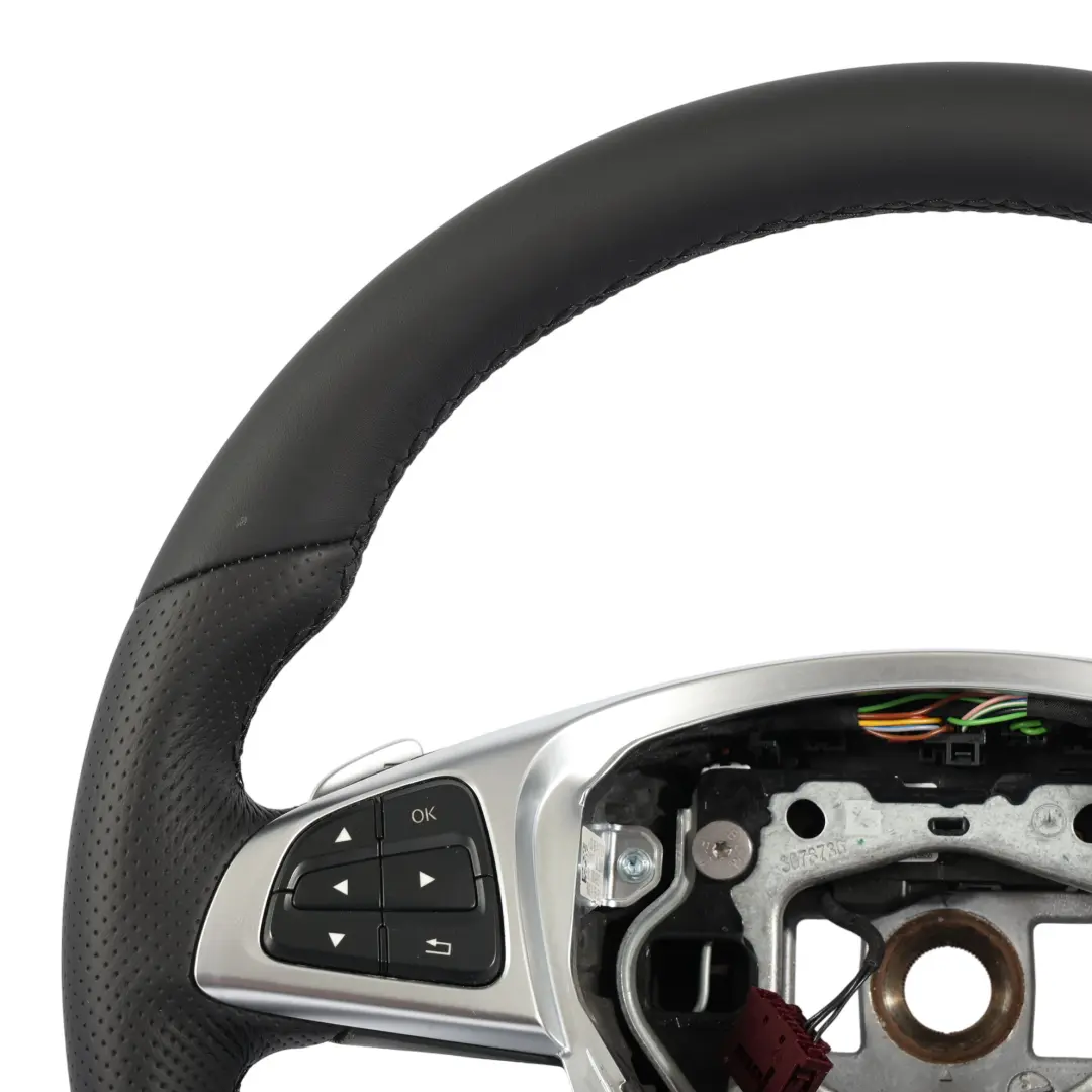 Mercedes W176 W117 W218 C218 W246 NEW Black Leather Steering Wheel Paddle Shift - SKU A0004604103-2 - Part number A0004604103