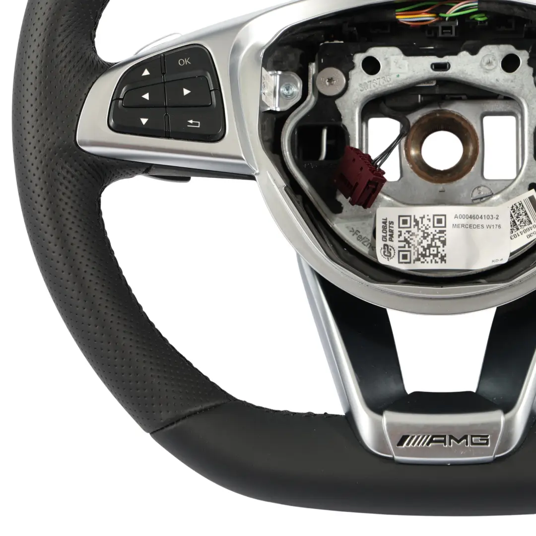 Mercedes W176 W117 W218 C218 W246 NEW Black Leather Steering Wheel Paddle Shift - SKU A0004604103-2 - Part number A0004604103
