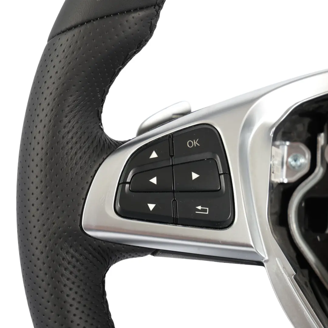 Mercedes W176 W117 W218 C218 W246 NEW Black Leather Steering Wheel Paddle Shift - SKU A0004604103-2 - Part number A0004604103