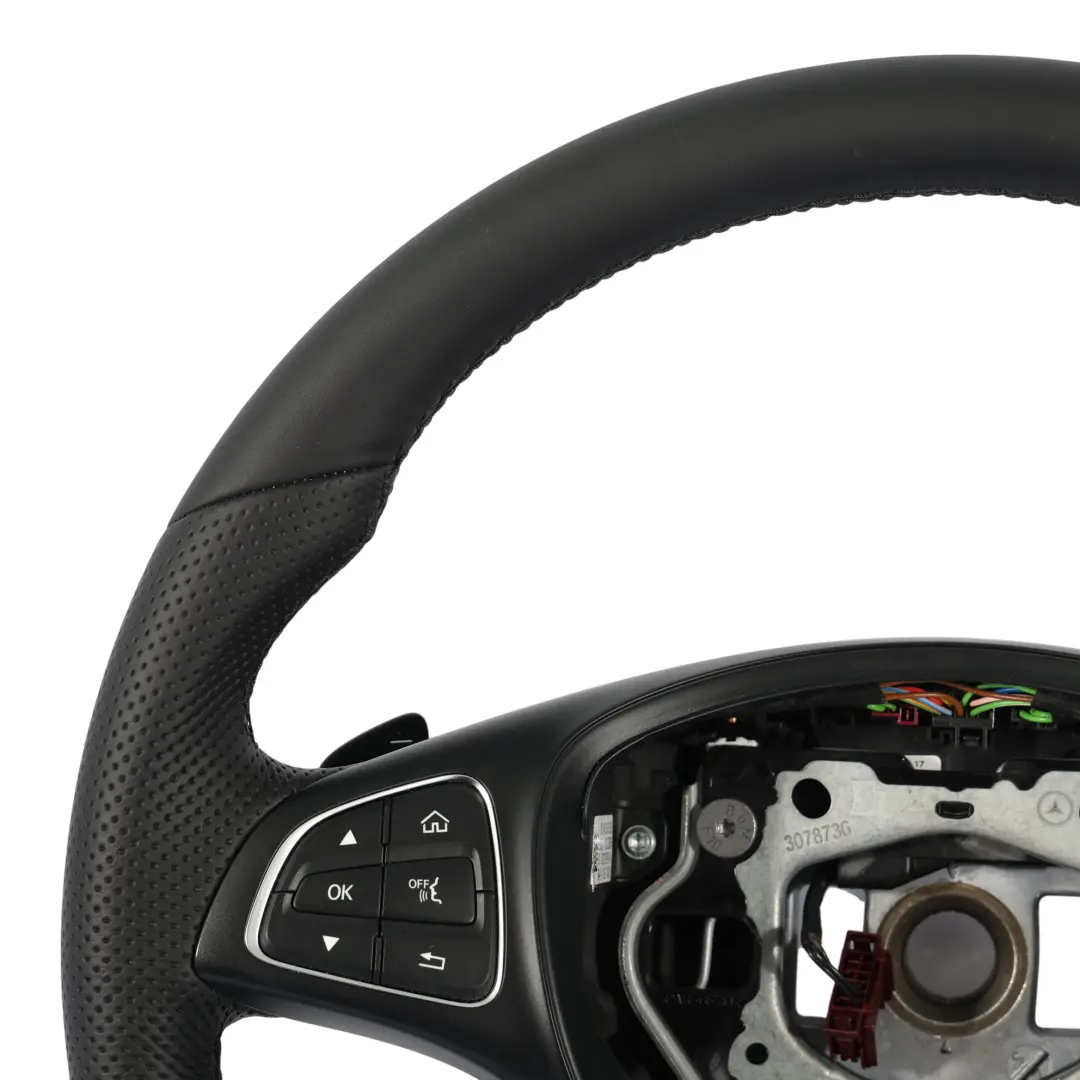 Mercedes W205 Steering Wheel NEW Black Leather Multifunction Paddle Shift - SKU A0004605003-1 - Part number A0004605003