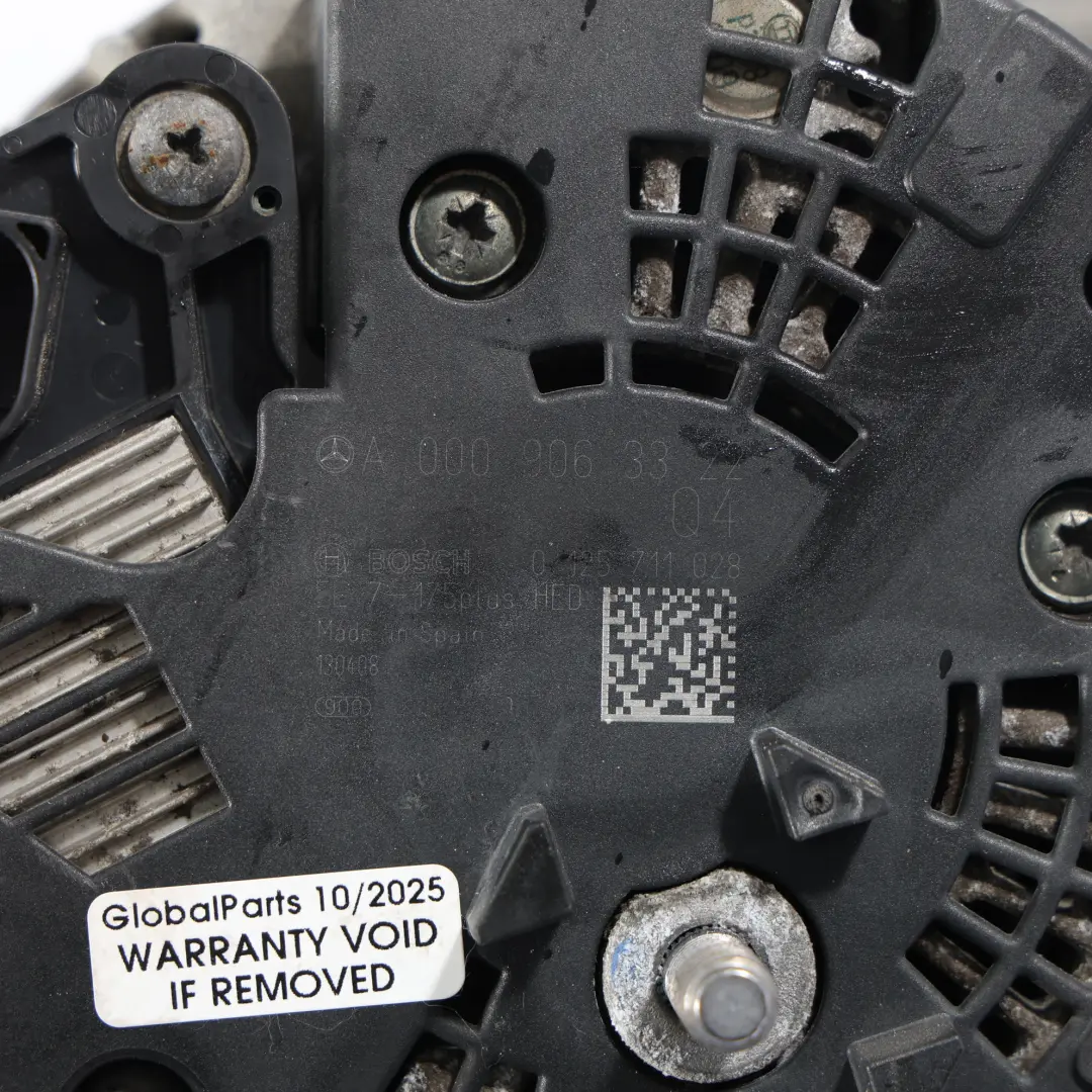 Lichtmaschine Generator Mercedes W176 W246 OM651 Dieselmotor 175A für mit Teilenummer A0009063322 Lichtmaschine Generator Mercedes W176 W246 OM651 Dieselmotor 175A - SKU A0009063322-1 - Teilenummer A0009063322