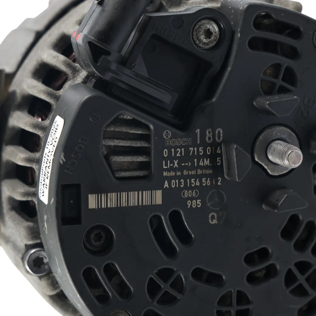 Alternatore Generatore M272 180A 14V Benzina per Mercedes W204 W212 con numero di parte A0131545602 Mercedes W204 W212 Alternatore Generatore M272 180A 14V Benzina - SKU A0131545602 - Numero di parte A0131545602