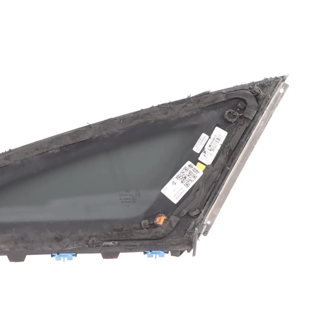 Quarter Side Window Fixed Glass Tinted Left N/S to Mercedes X118 Rear with Part number A1186700700 Mercedes X118 Rear Quarter Side Window Fixed Glass Tinted Left N/S - SKU A1186700700 - Part number A1186700700