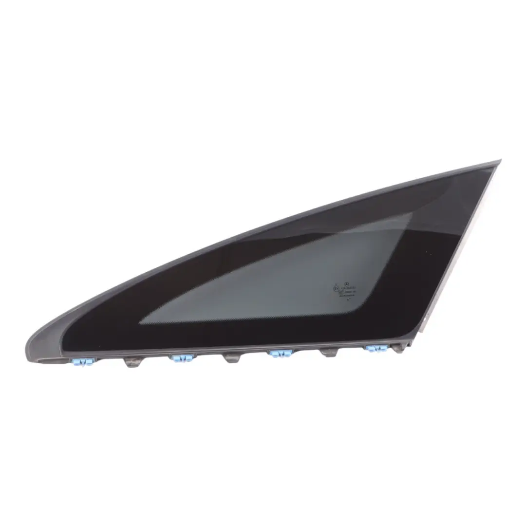 Quarter Side Window Fixed Glass Tinted Right O/S to Mercedes X118 Rear with Part number A1186700800 Mercedes X118 Rear Quarter Side Window Fixed Glass Tinted Right O/S - SKU A1186700800 - Part number A1186700800