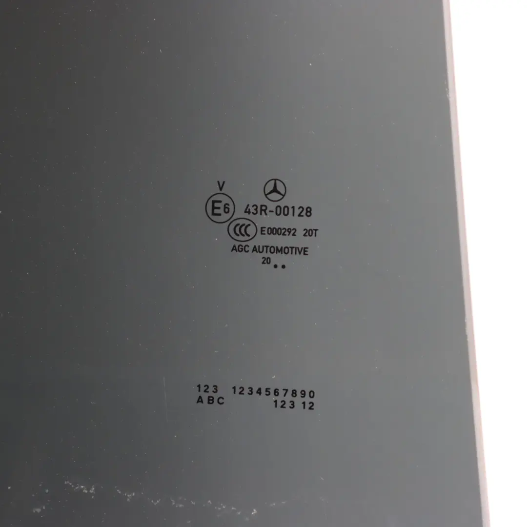 Door Dark Tinted Side Window Glass Right O/S to Mercedes X118 Rear with Part number A1187352900 Mercedes X118 Rear Door Dark Tinted Side Window Glass Right O/S - SKU A1187352900 - Part number A1187352900